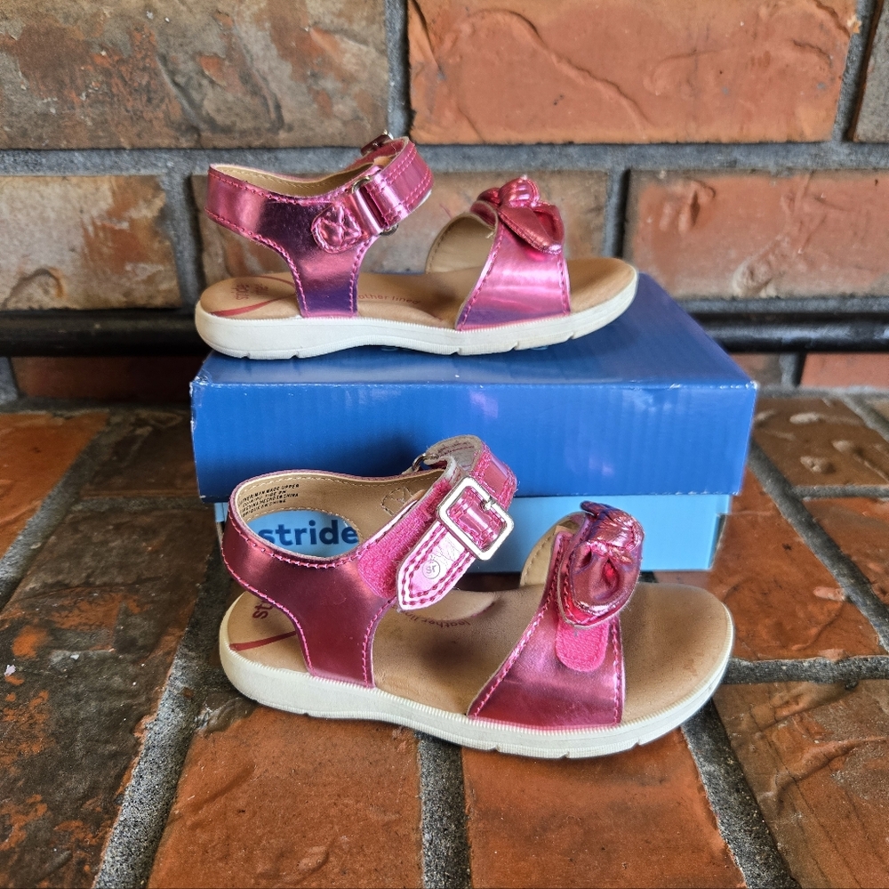 Stride Rite Girls Pink Metallic Sandals